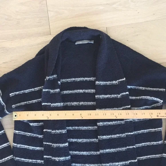 Vince women’s navy striped cardigan sweater xs - Picture 3 of 5